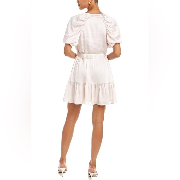 Ted Baker Puff Sleeve Faux Wrap Dress Babydoll Flowy Ted Size 5 = US 14 NWT - Picture 3 of 15